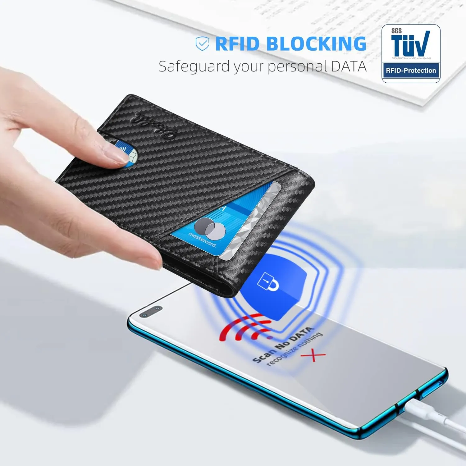 Zitahli Wallet for Men - with Money Clip Slim Leather Slots Credit Card Holder RFID Blocking Bifold Minimalist Wallets with Gift Box