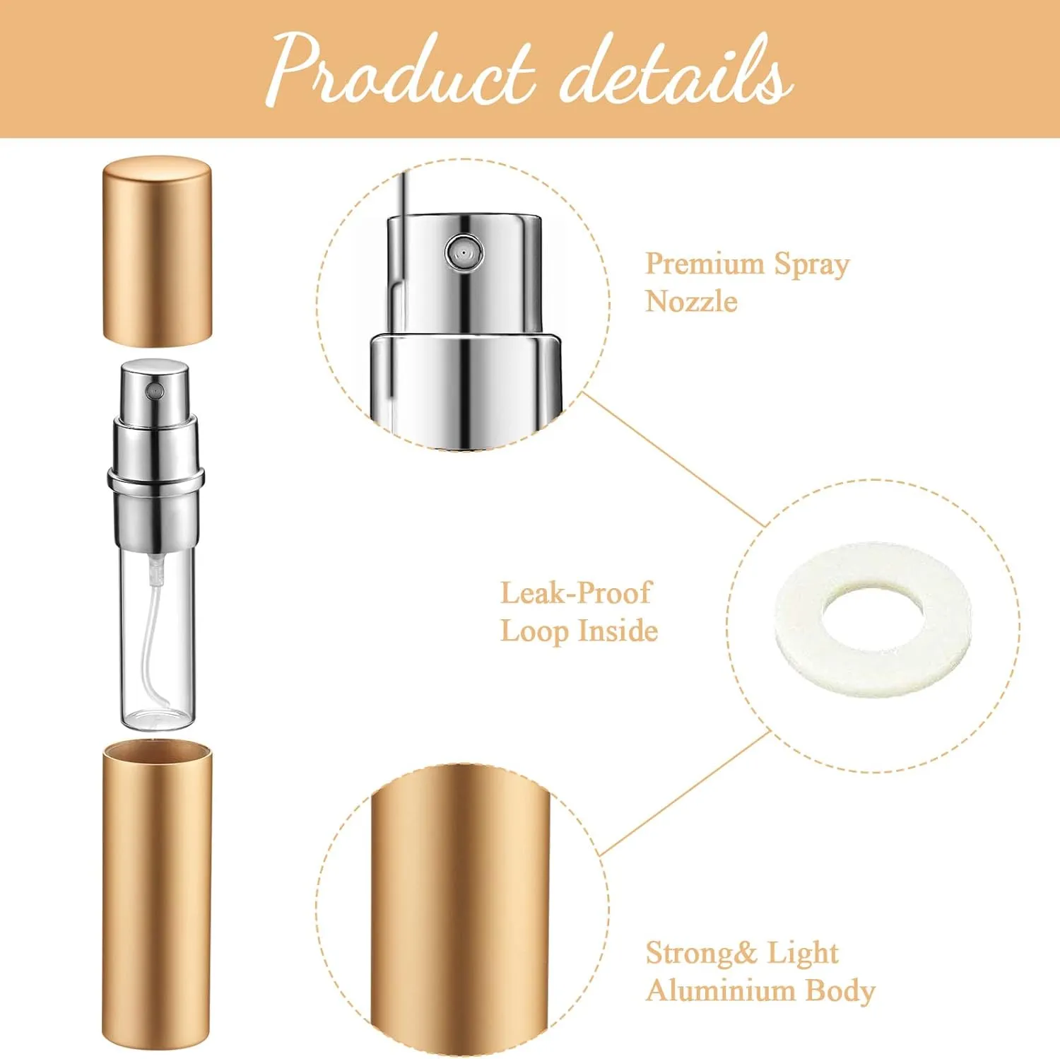 Zonon 56 Pieces Refillable Perfume Atomizer Mini Refillable Spray Perfume Bottle Portable with 56 Pieces Refill Pump Dispenser Pump Transfer Tool for Outgoing (5ml and 10ml)