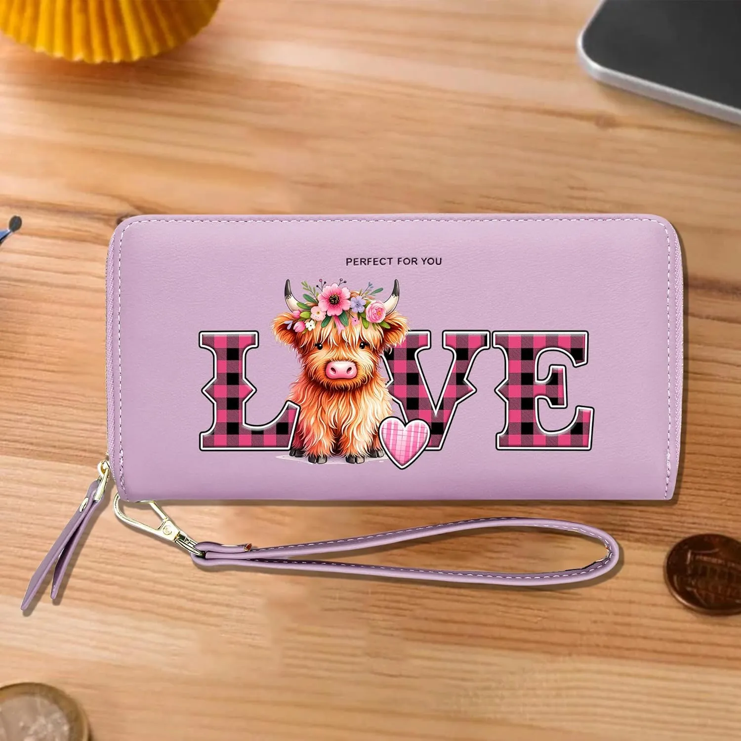 ZRTARY Personalized Wallet for Womens,Valentine's Day Gift,Wedding Anniversary Gift and Thanksgiving Day Gifts for Parents,Consort and Children 1182j